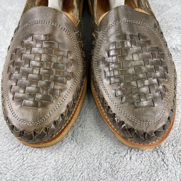 WILL Leather Goods Woven Leather Huarache Loafers Mens Size 12 Green Hand Woven main image 7